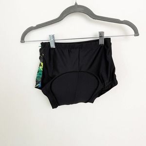 Twotwowin Black & Multi-Color Accents Padded Cycling Short NWT Small